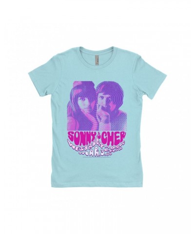 Sonny & Cher Ladies' Boyfriend T-Shirt | Westbury Music Fair Psychedelic Flyer Shirt $7.13 Shirts