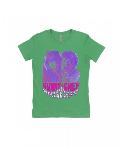 Sonny & Cher Ladies' Boyfriend T-Shirt | Westbury Music Fair Psychedelic Flyer Shirt $7.13 Shirts