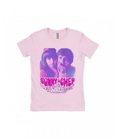 Sonny & Cher Ladies' Boyfriend T-Shirt | Westbury Music Fair Psychedelic Flyer Shirt $7.13 Shirts