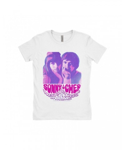 Sonny & Cher Ladies' Boyfriend T-Shirt | Westbury Music Fair Psychedelic Flyer Shirt $7.13 Shirts